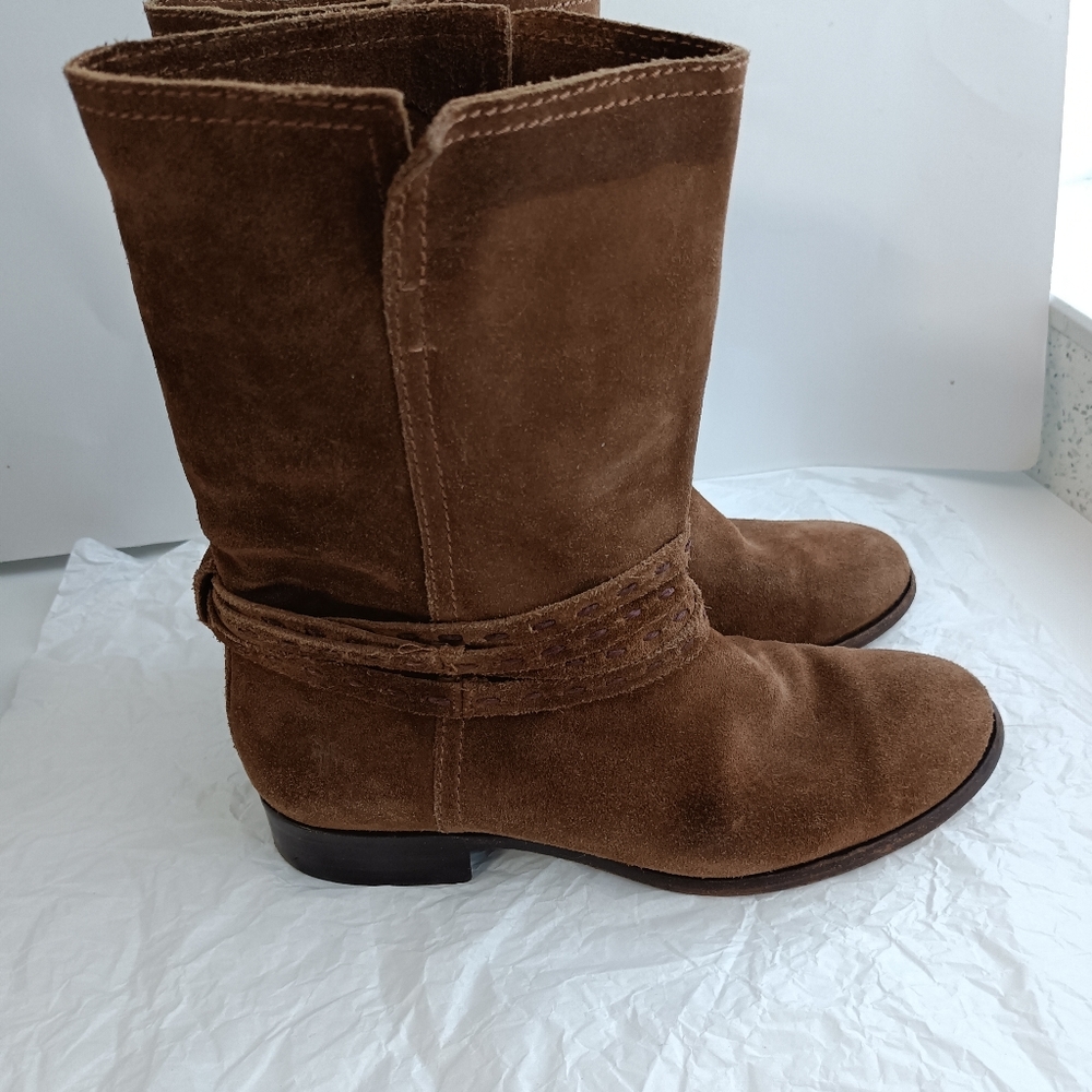 Frye Womens Cara Pickstitch Mid Boot 6 B